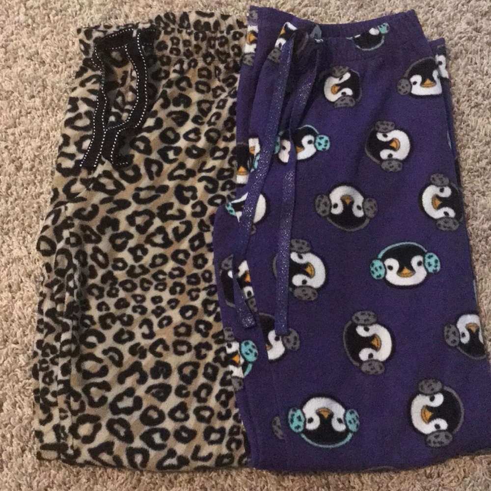 2 pairs of fleece pajama pants